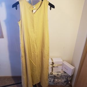 NWT uniqlo yellow tan maxi dress